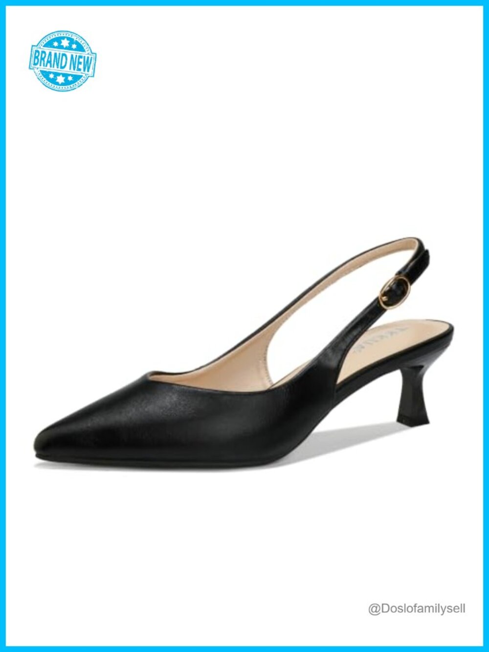 Pointed Toe Kitten Heels 2 Inch Slingback Pumps